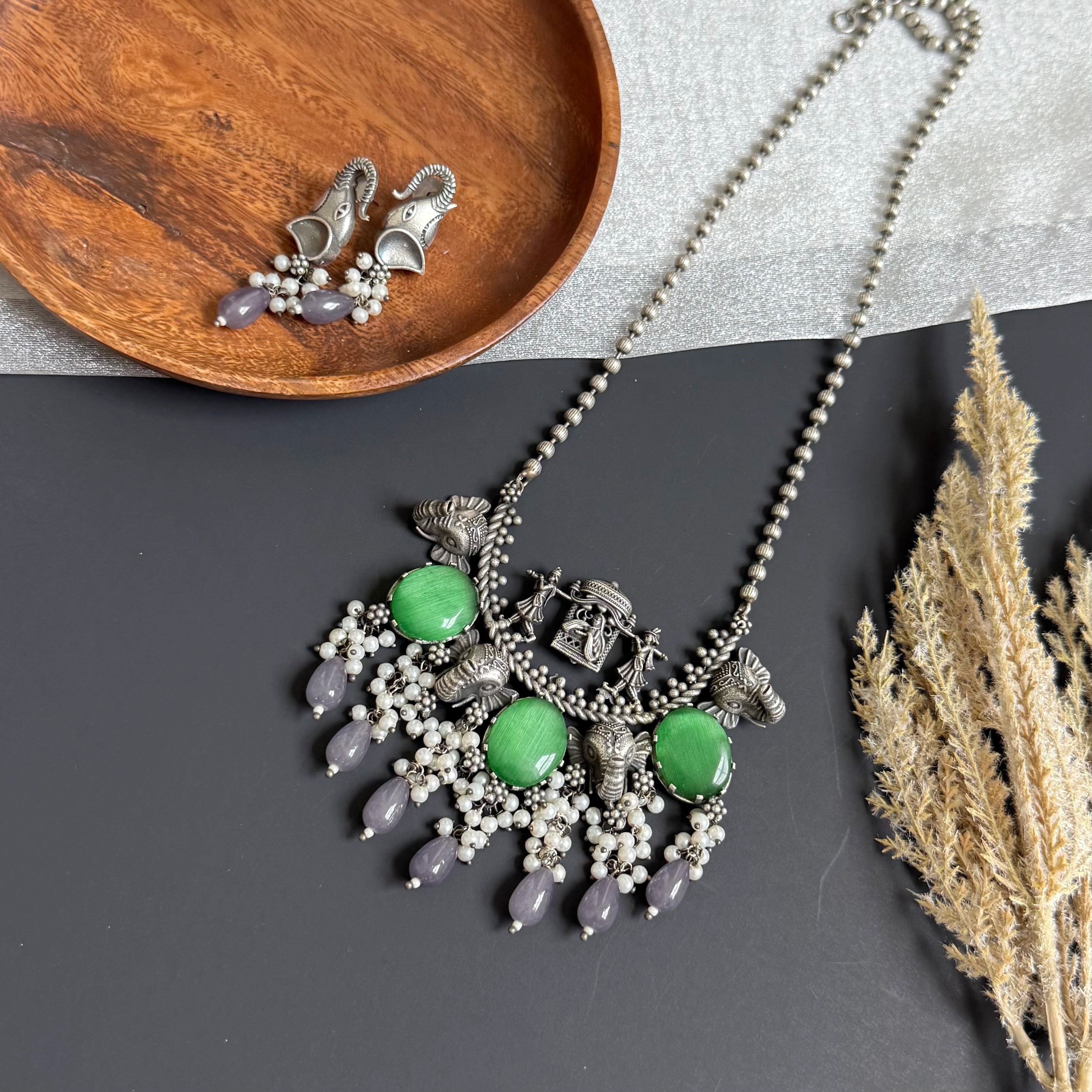 Palkhi oxidized long Necklace