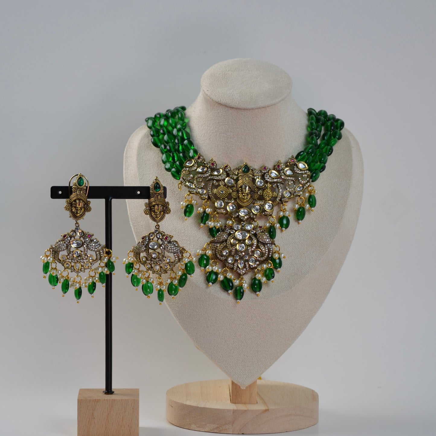 Mohini - Temple Jewelry AD victorian Polki Choker set