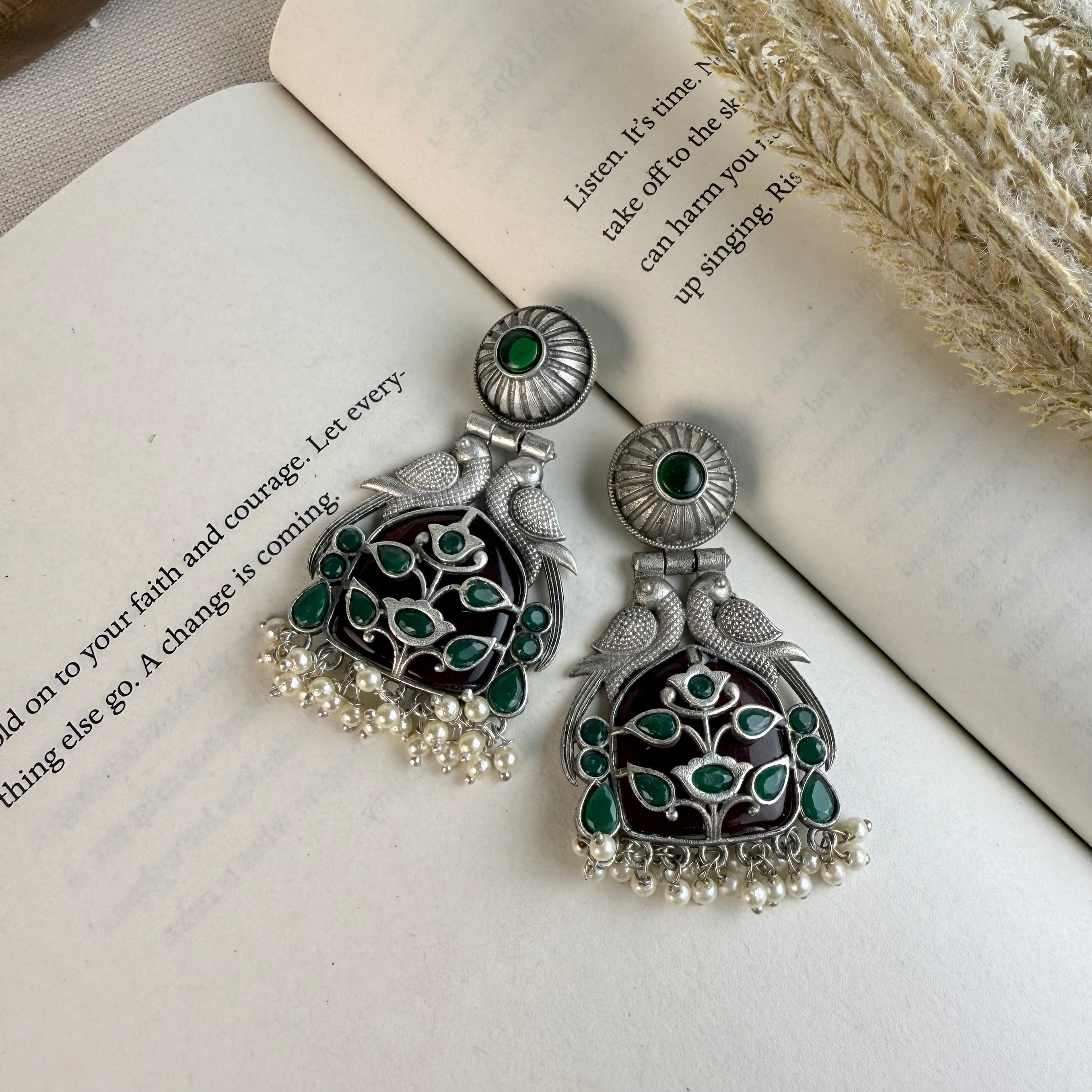 Inkari Stone bird Earring