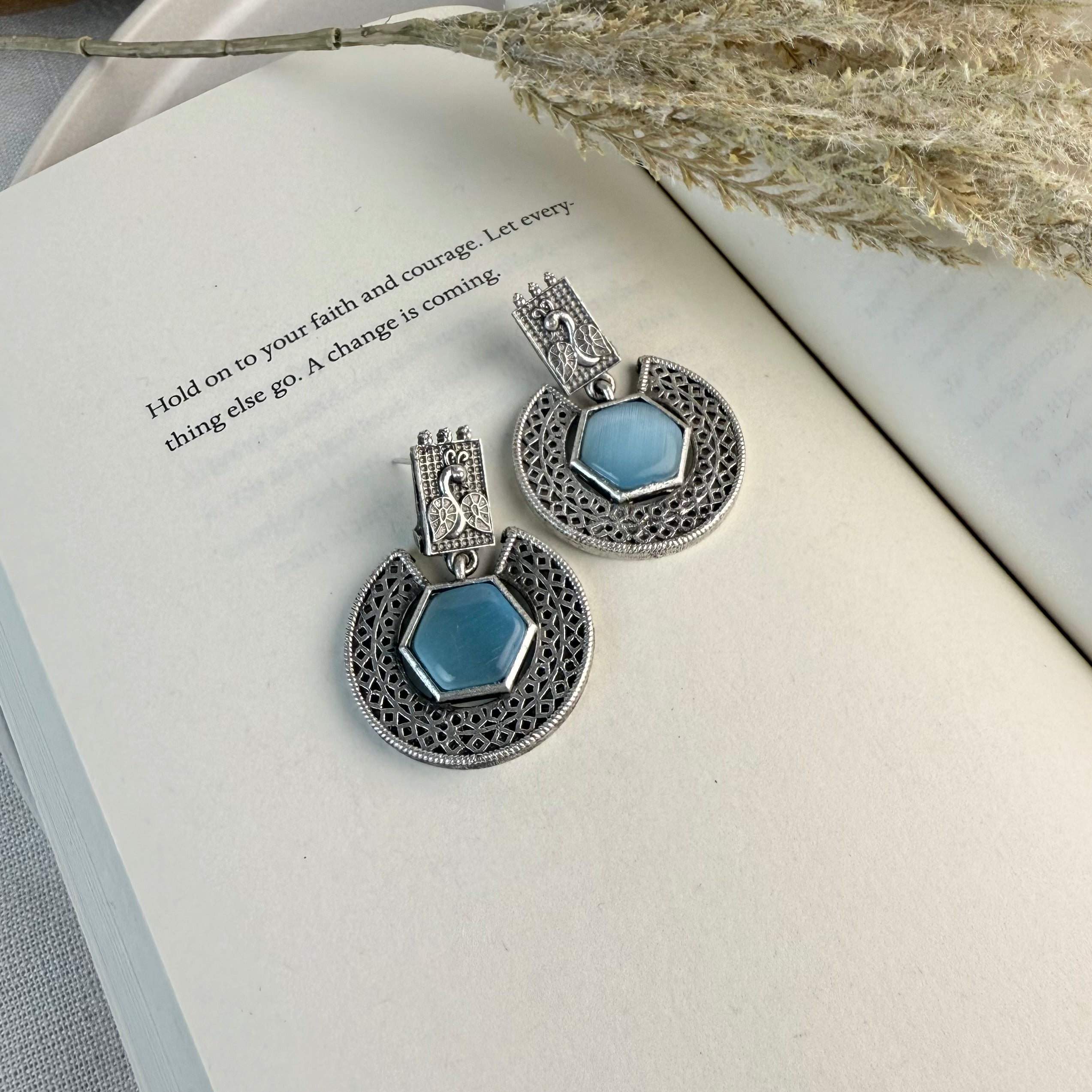 Silver Stone Earring