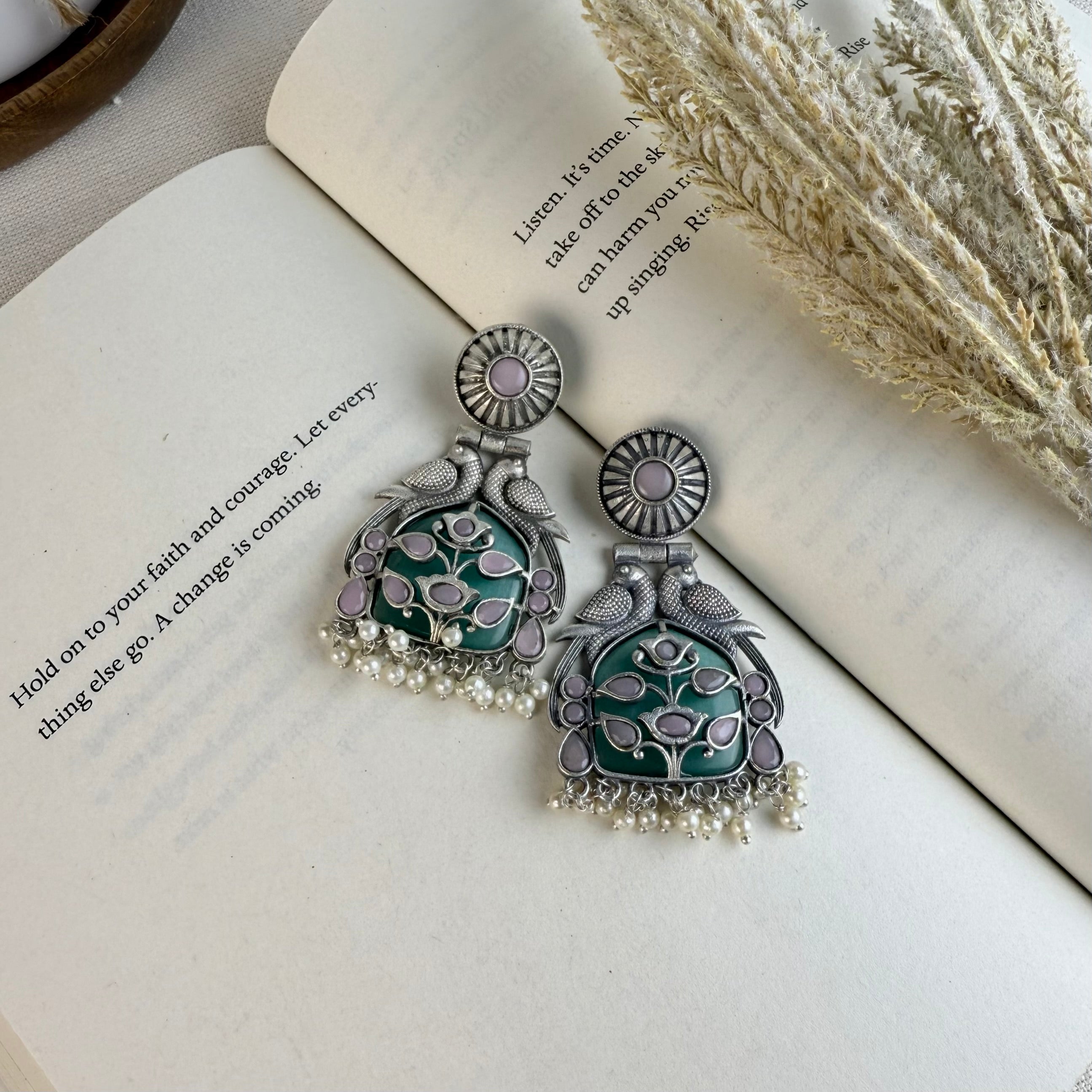 Inkari Stone bird Earring