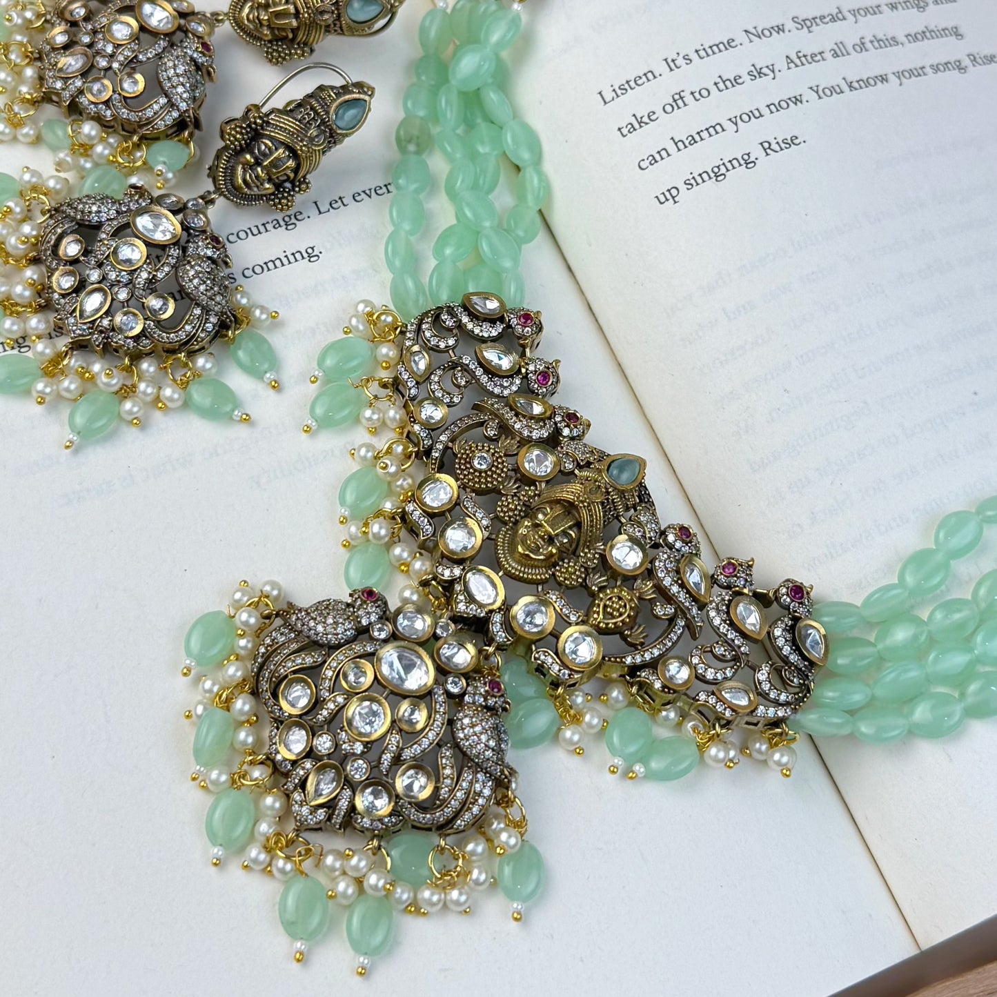 Mohini - Temple Jewelry AD victorian Polki Choker set