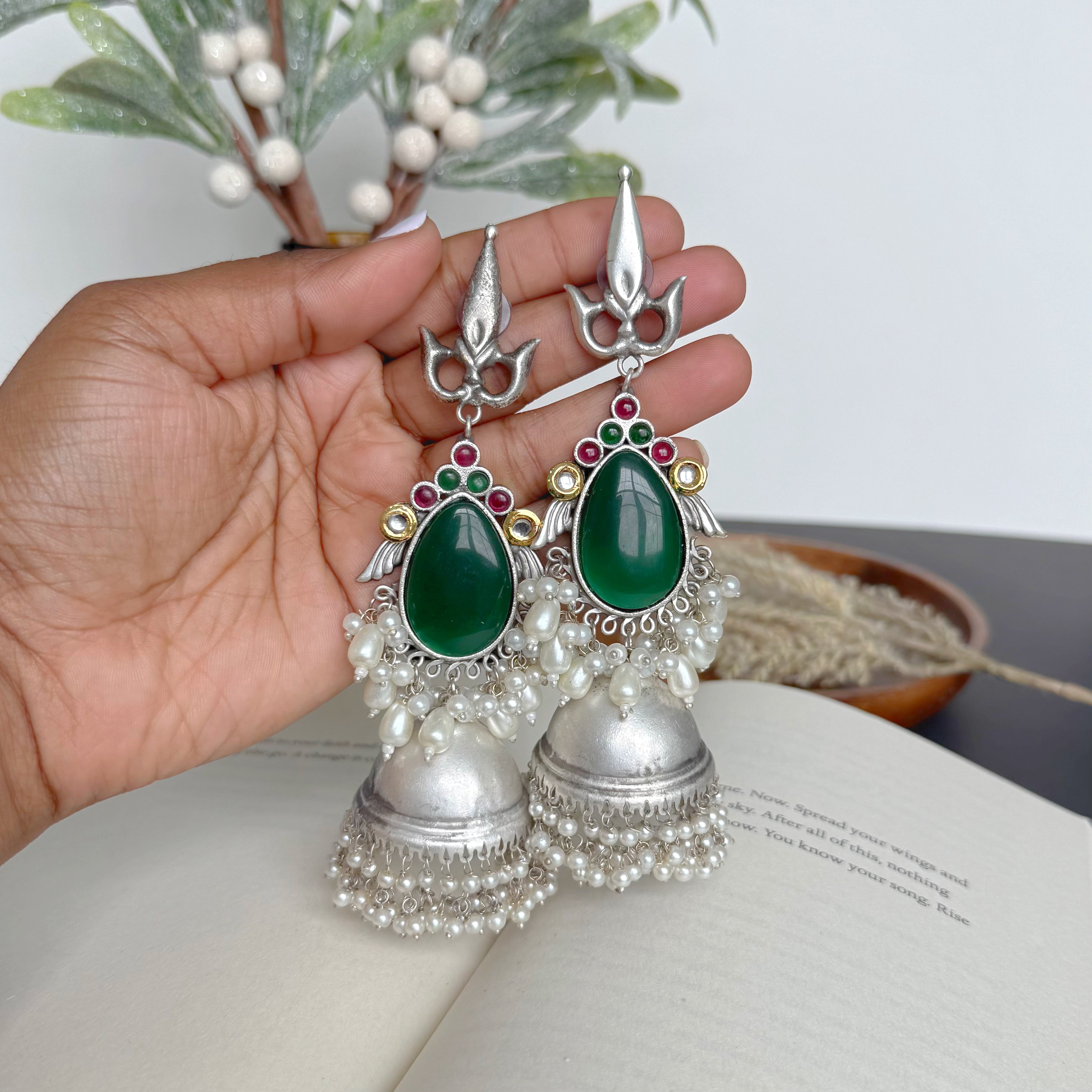 Stone Long Jhumka