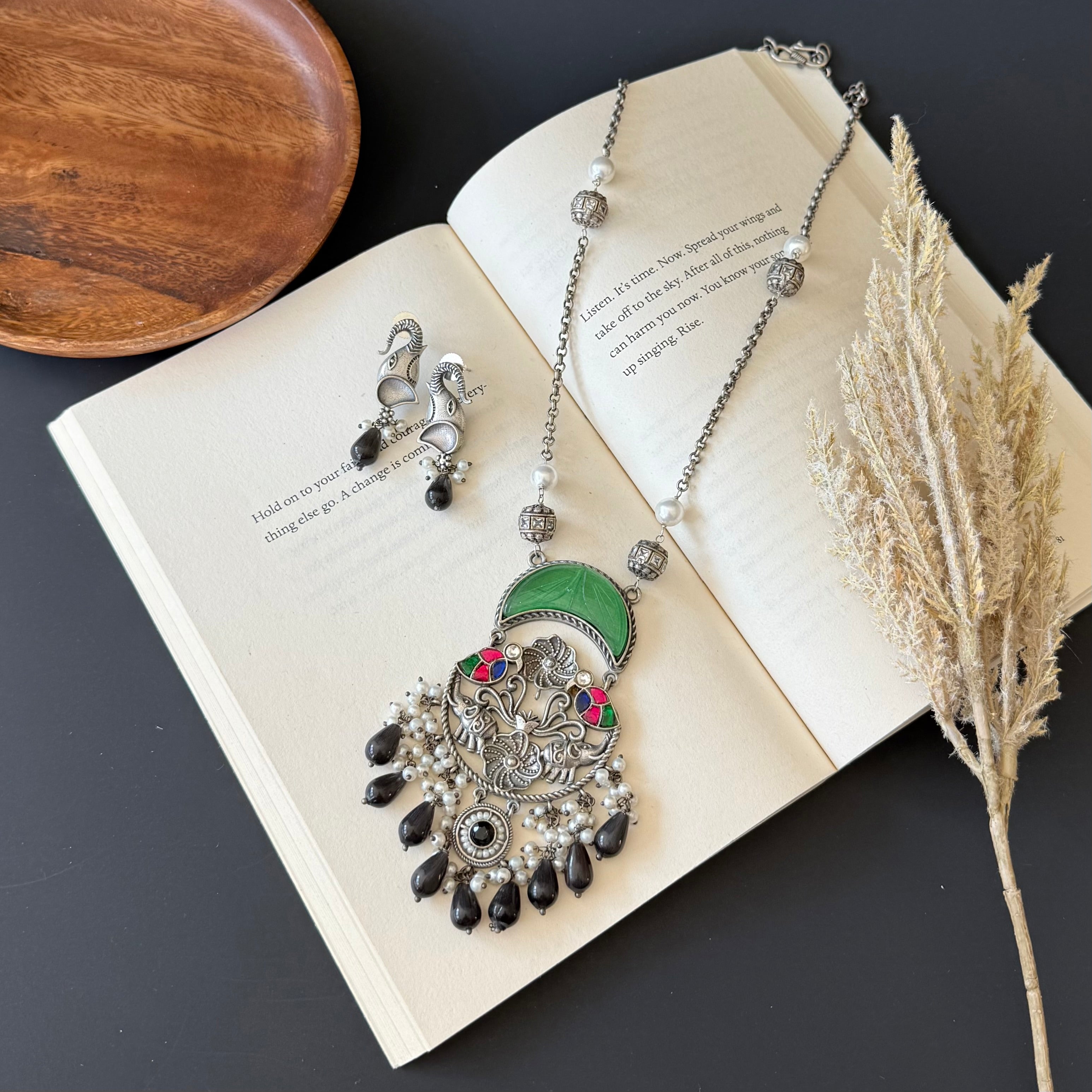 Silver Kundan Long Necklace