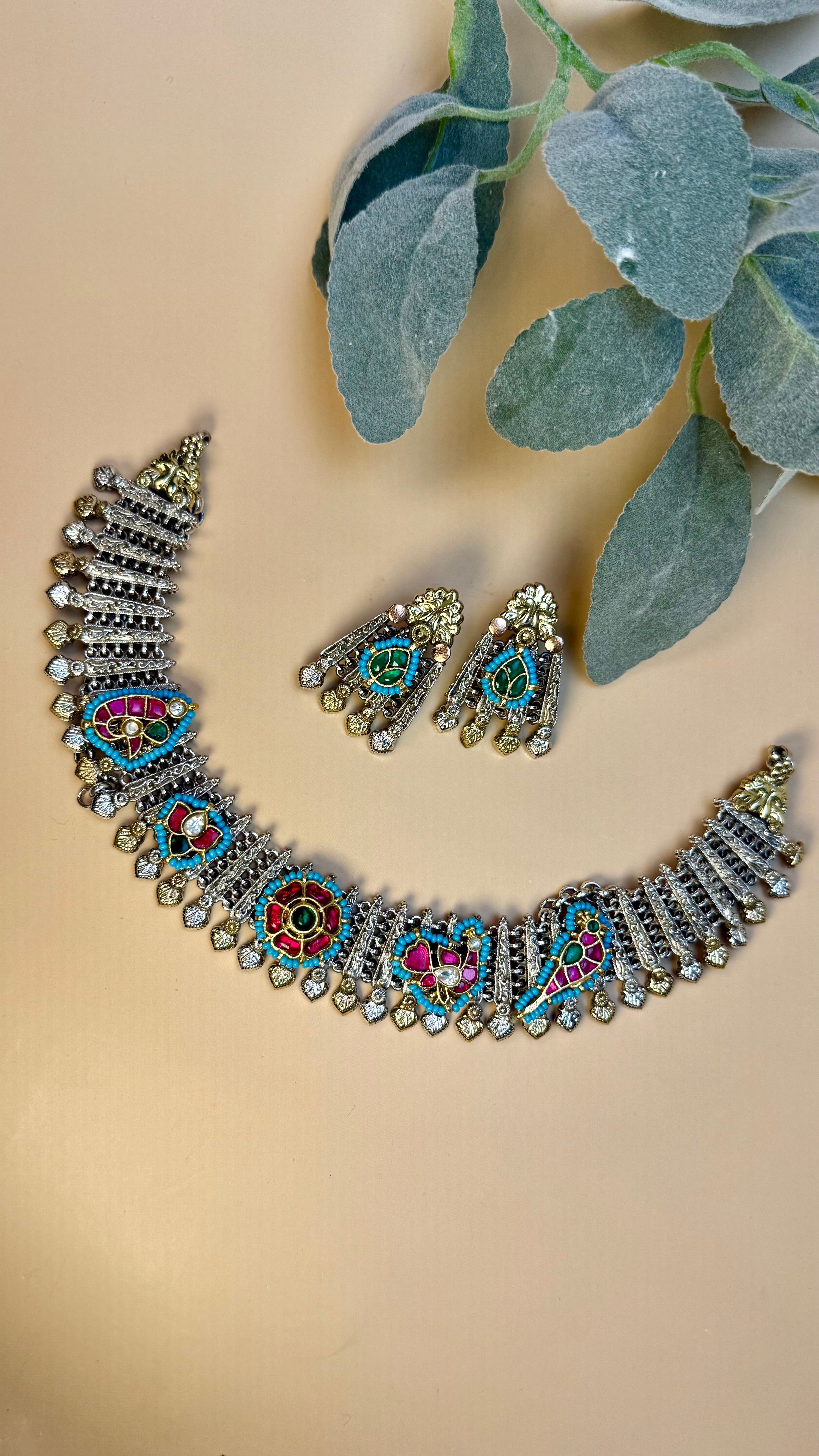 Gulaab Kundan Fusion Necklace Set - 3