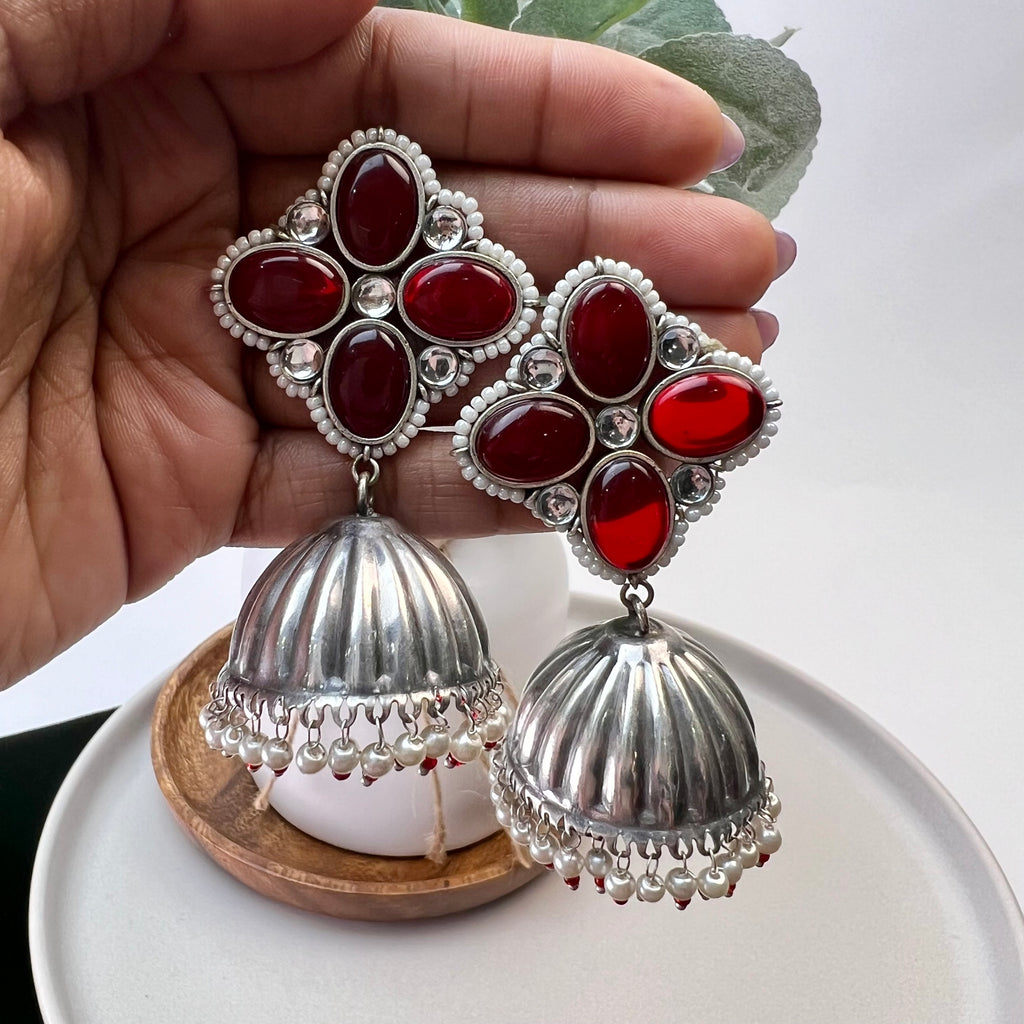 VJ4001-Flower Moti Jhumki