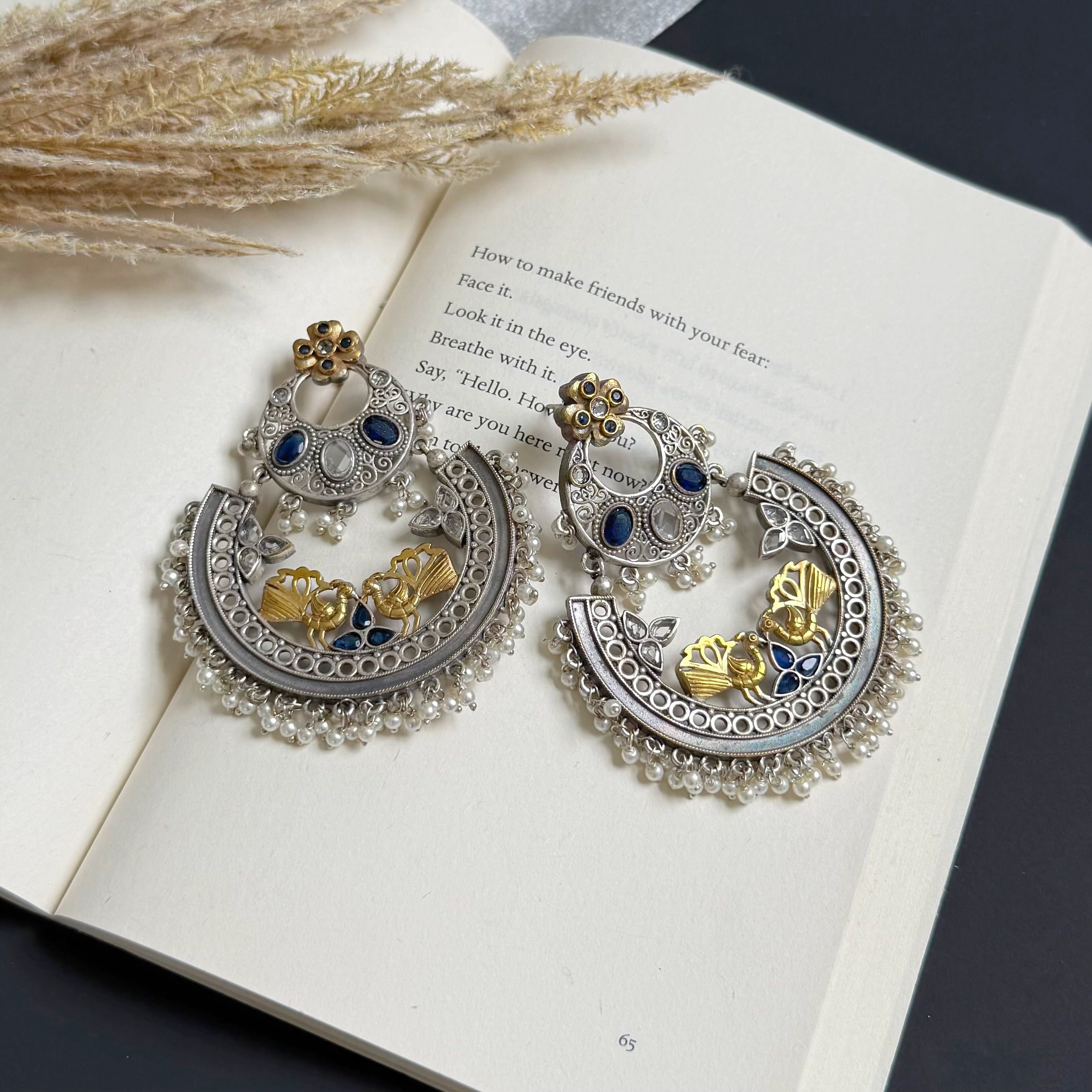 Veni -German Silver Dual Tone ChandBali