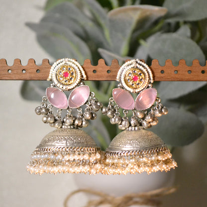 VJS5007-Silver Ghunghroo Jhumka