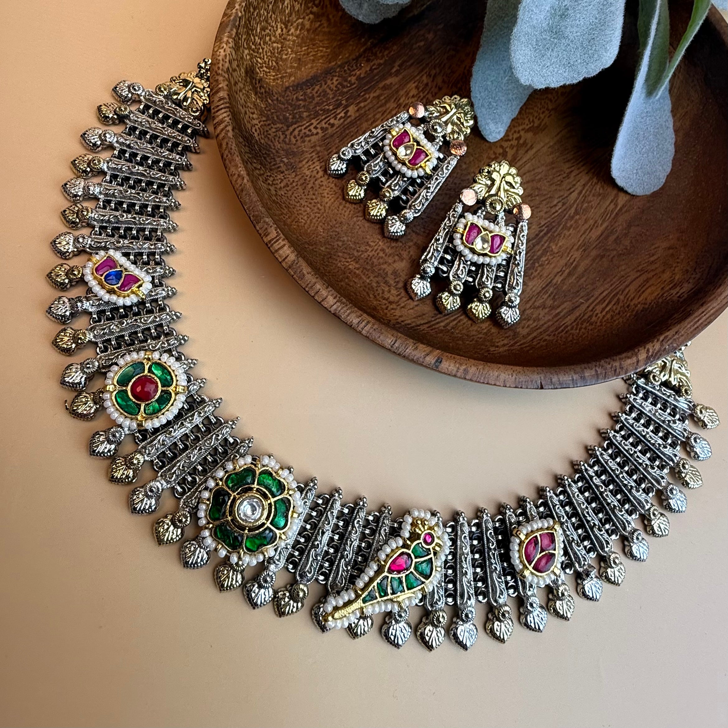 Gulaab Kundan Fusion Necklace Set - 1