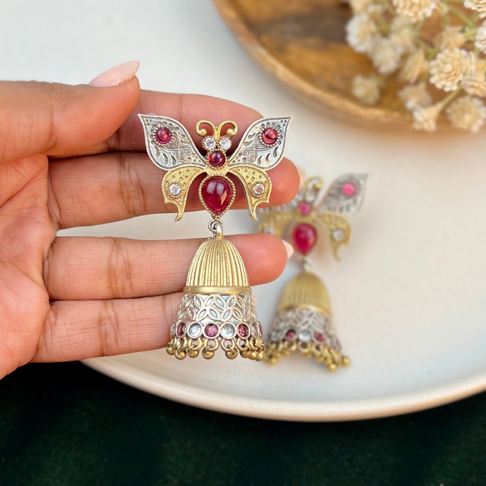 VJ4085-Butter fly Half Jhumka Earring