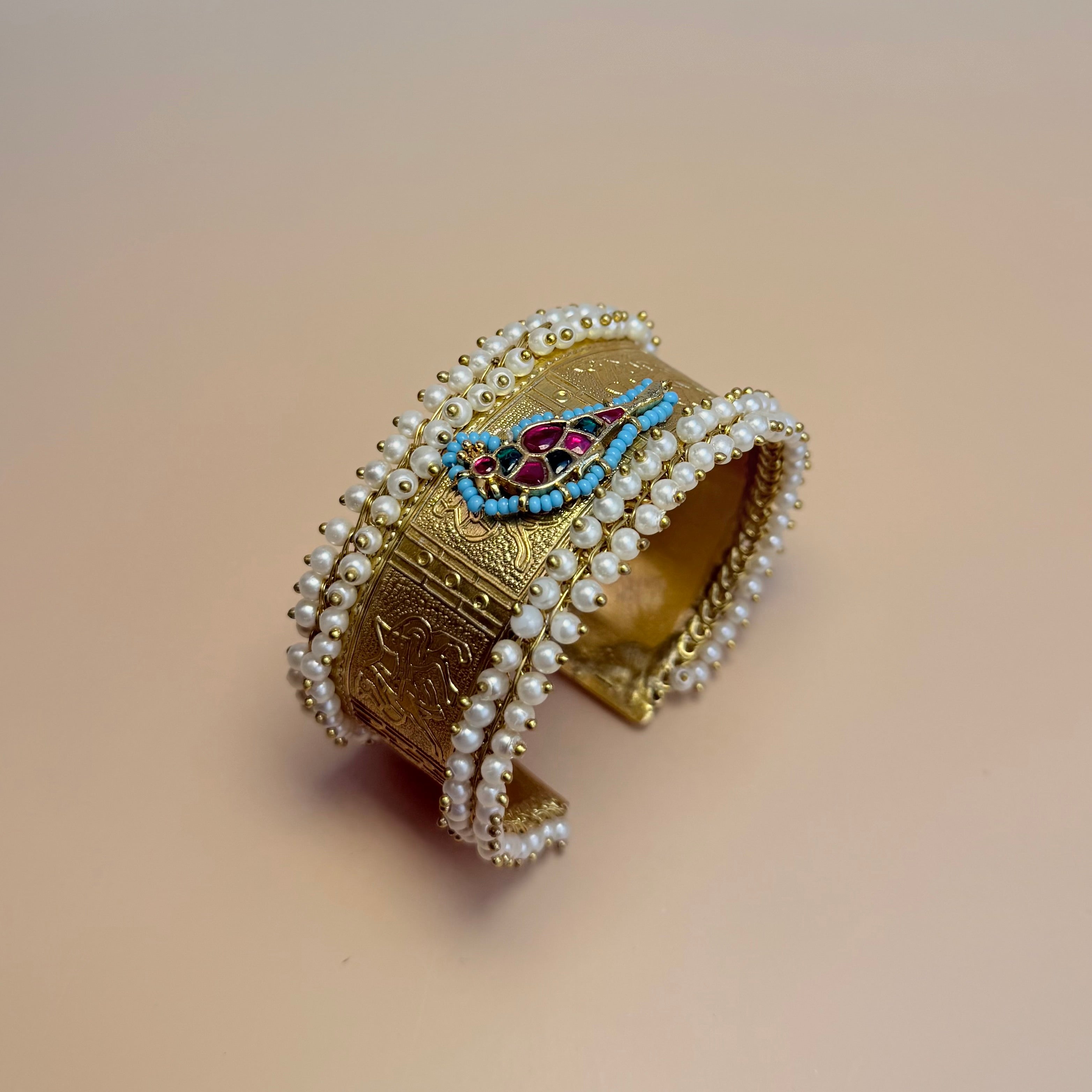 Gold Kundan fusion Bracelet - 6