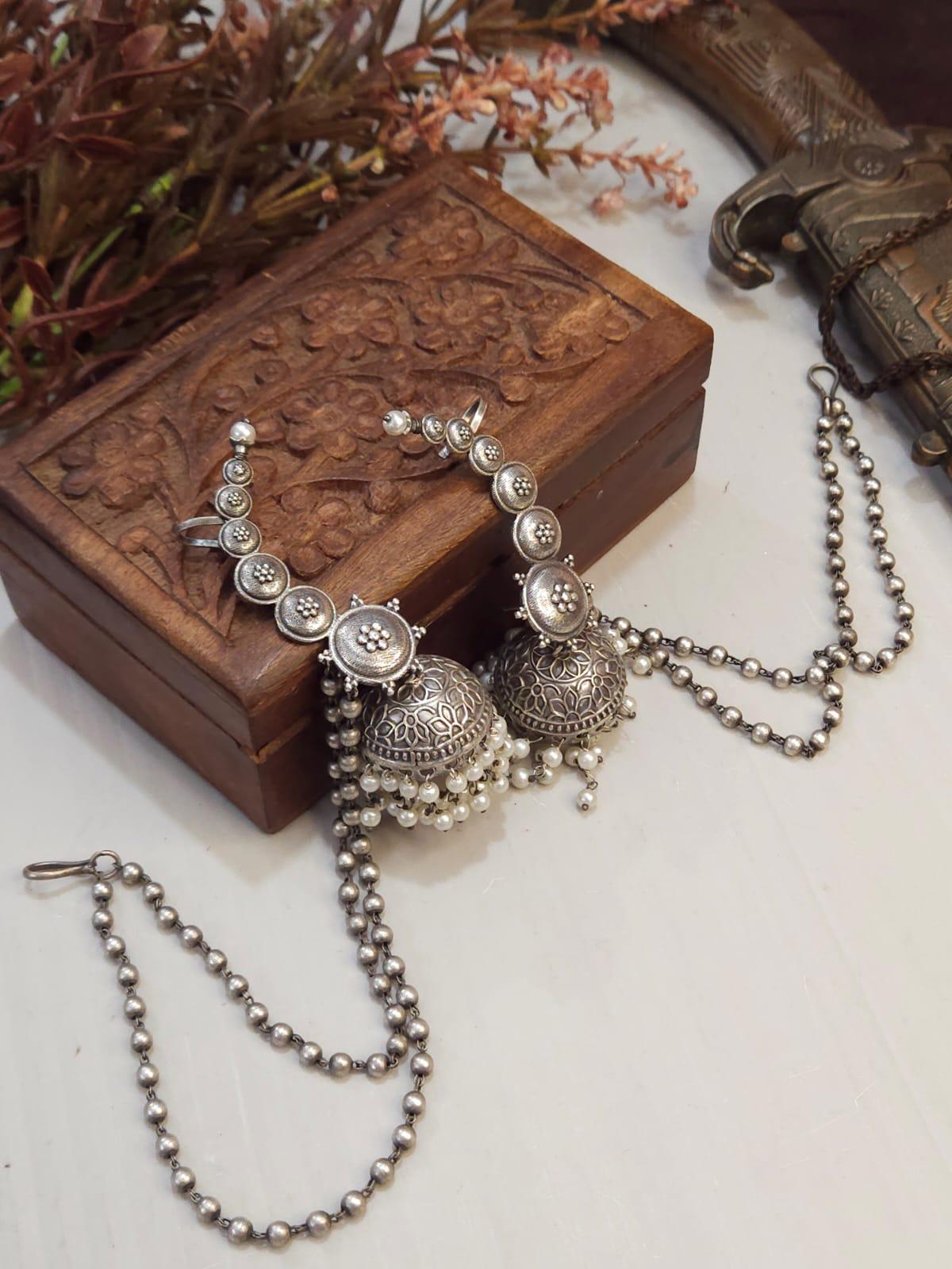 Earcuff Jhumka with chain