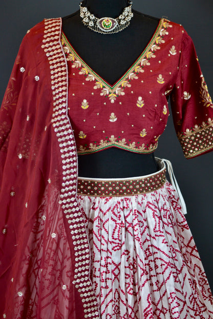 VAC4006 - Ombre Bandhani on Gajji Silk and Handwork Blouse