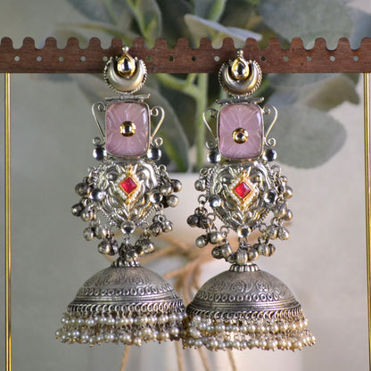 VJS5015-Silver Long Jhumka