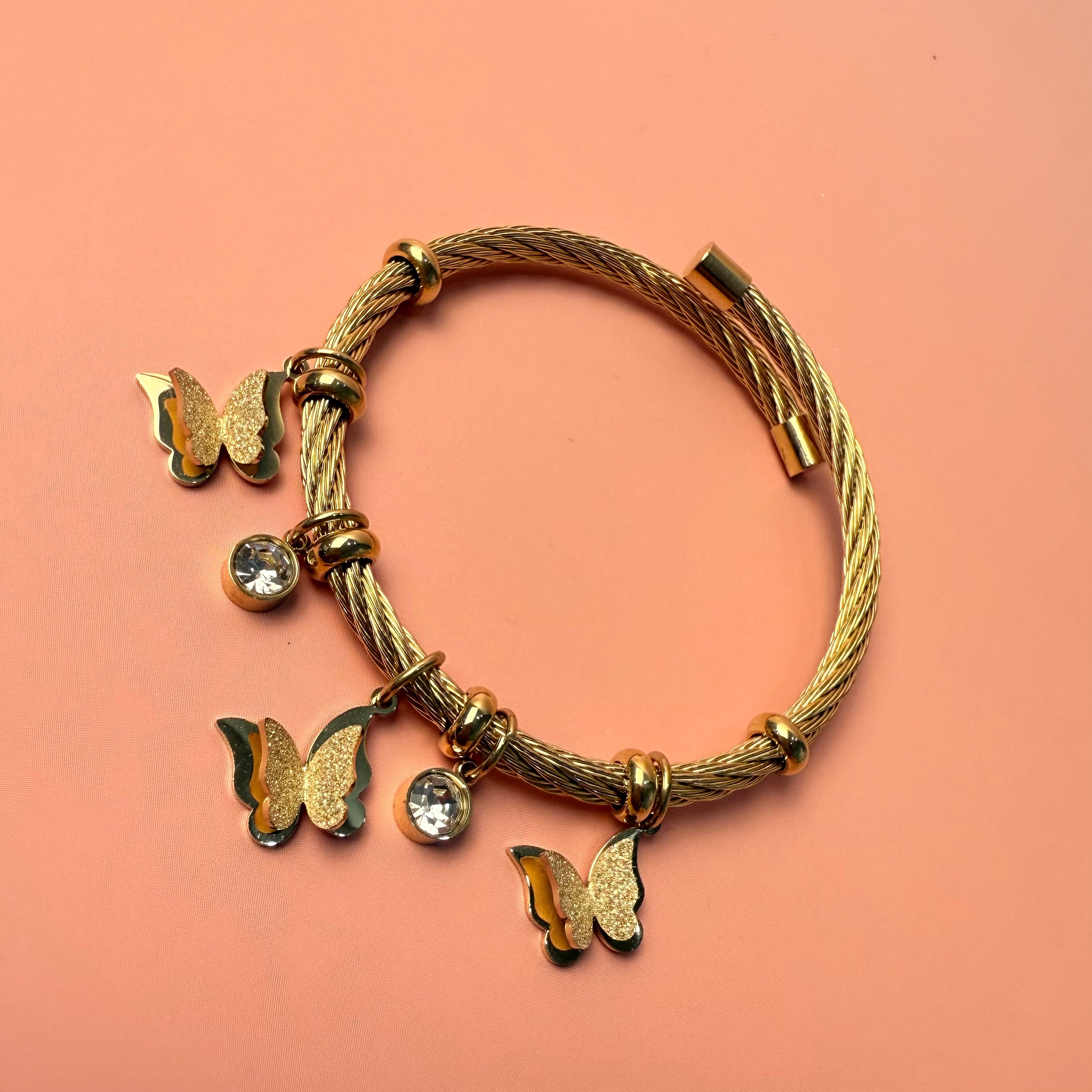Butterfly bracelet with Charms