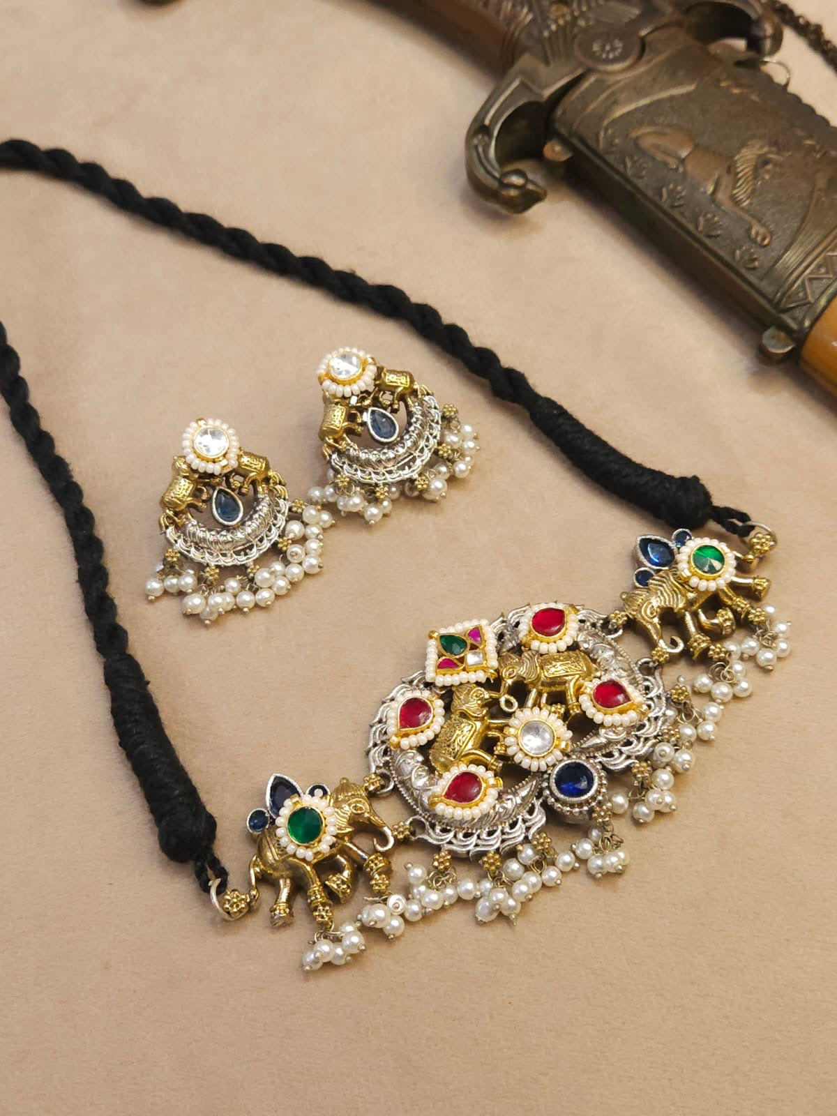 Gajanana Kundan fusion Necklace