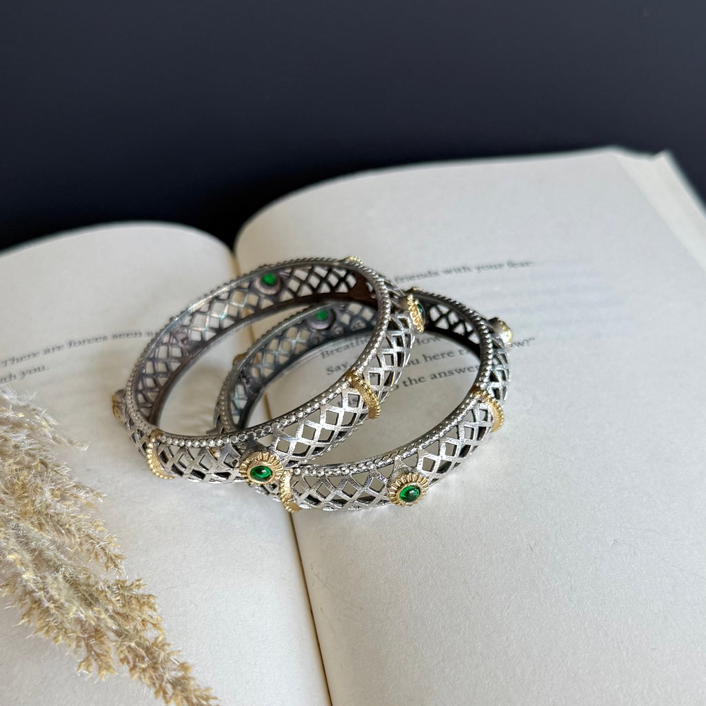 Dual Tone Kundan 2.4 size Kada set of 2