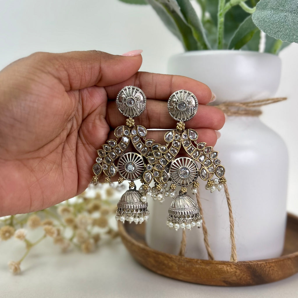 VJ4055-Wide Stone Jhumka