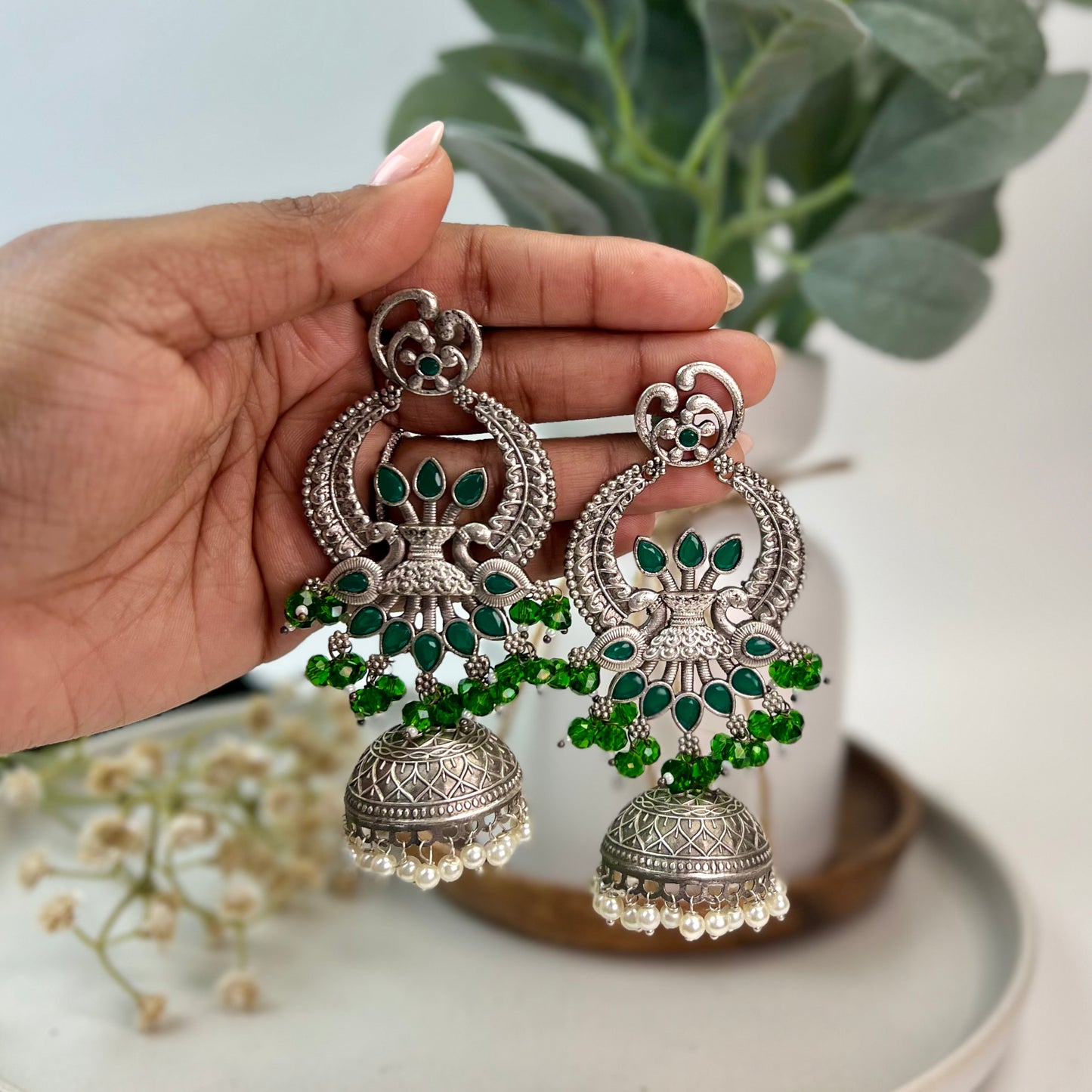 VJ4063-Silver Replica Jhumka