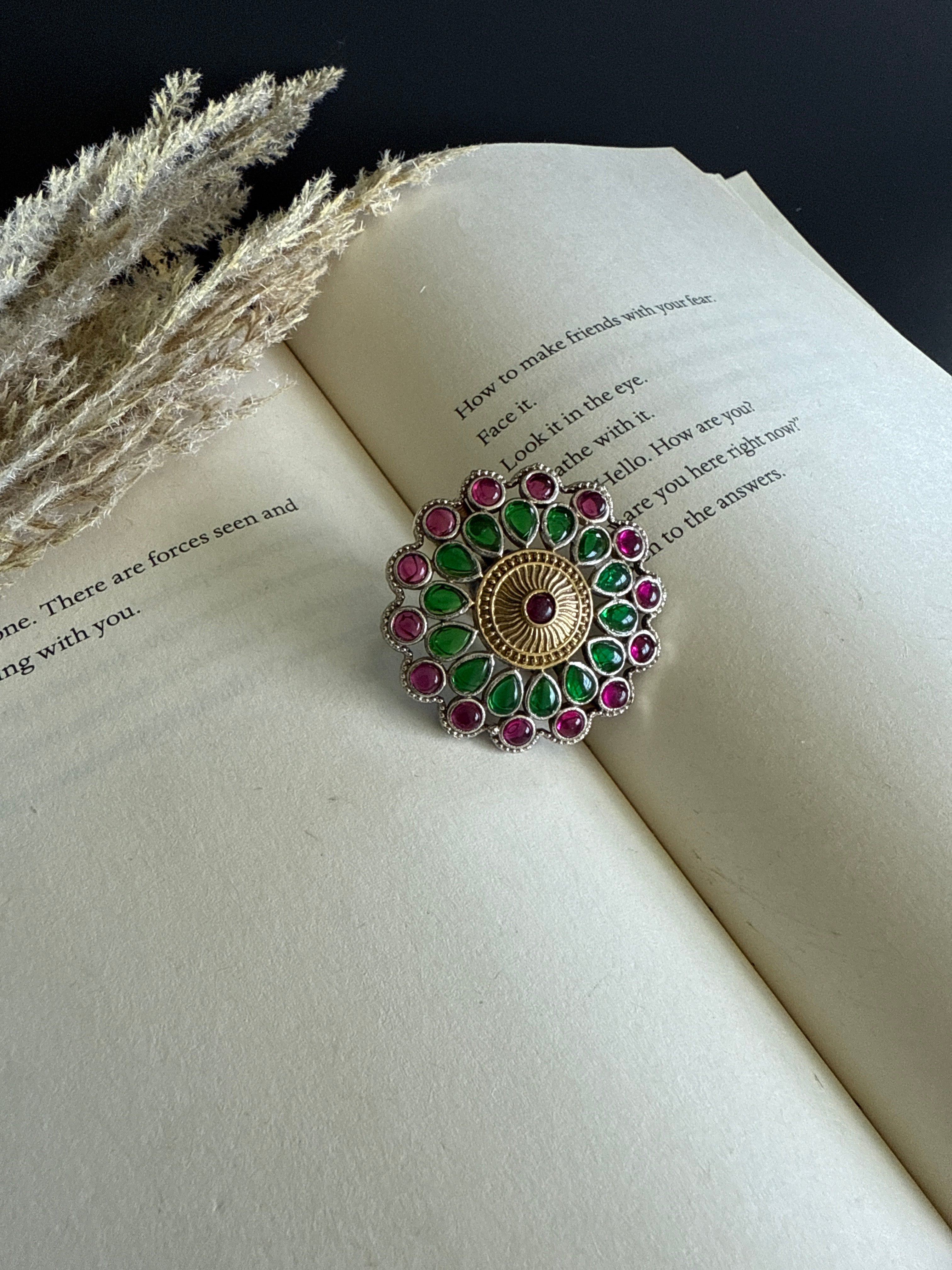 Oxidized stone Rings