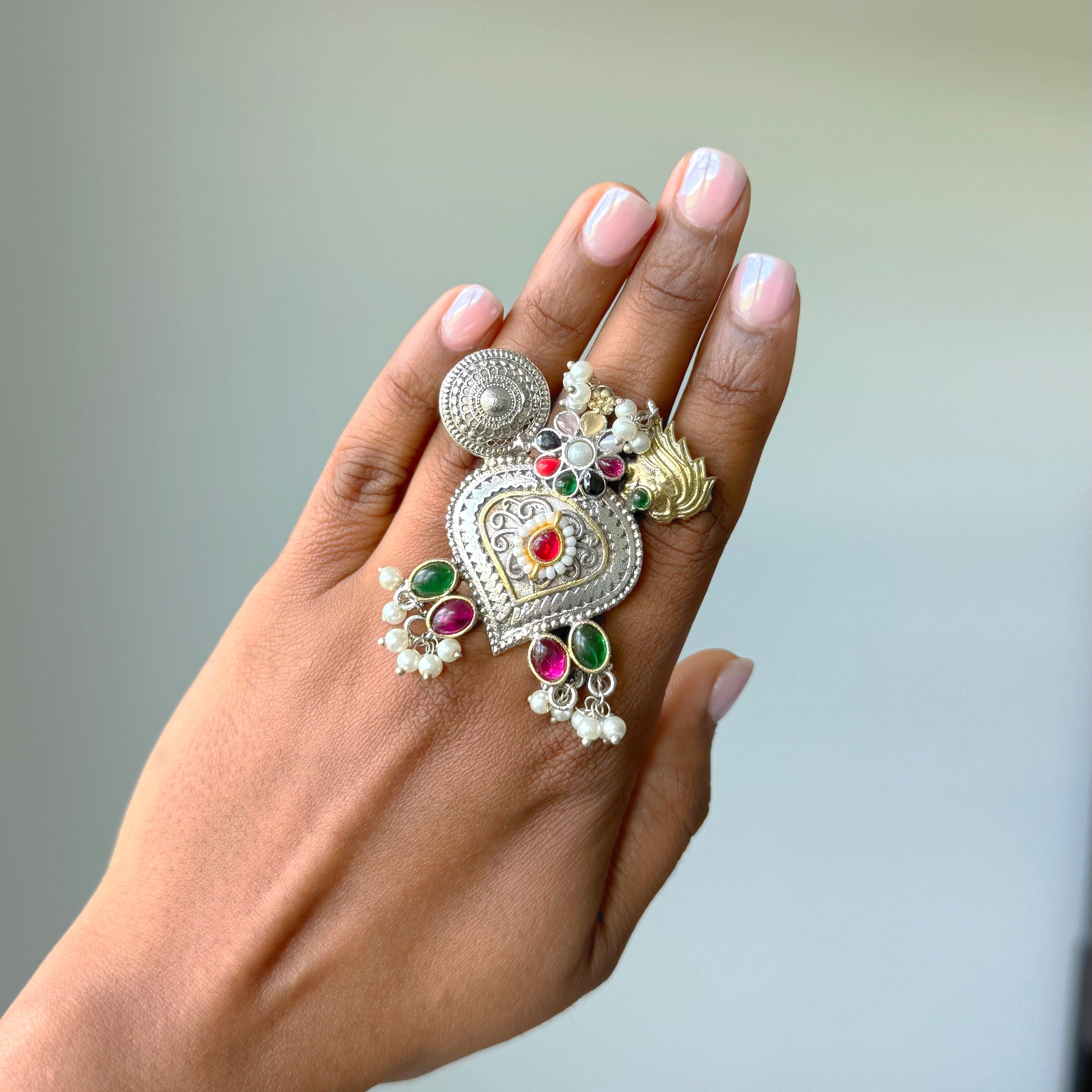 Oversized Multi Color Ring