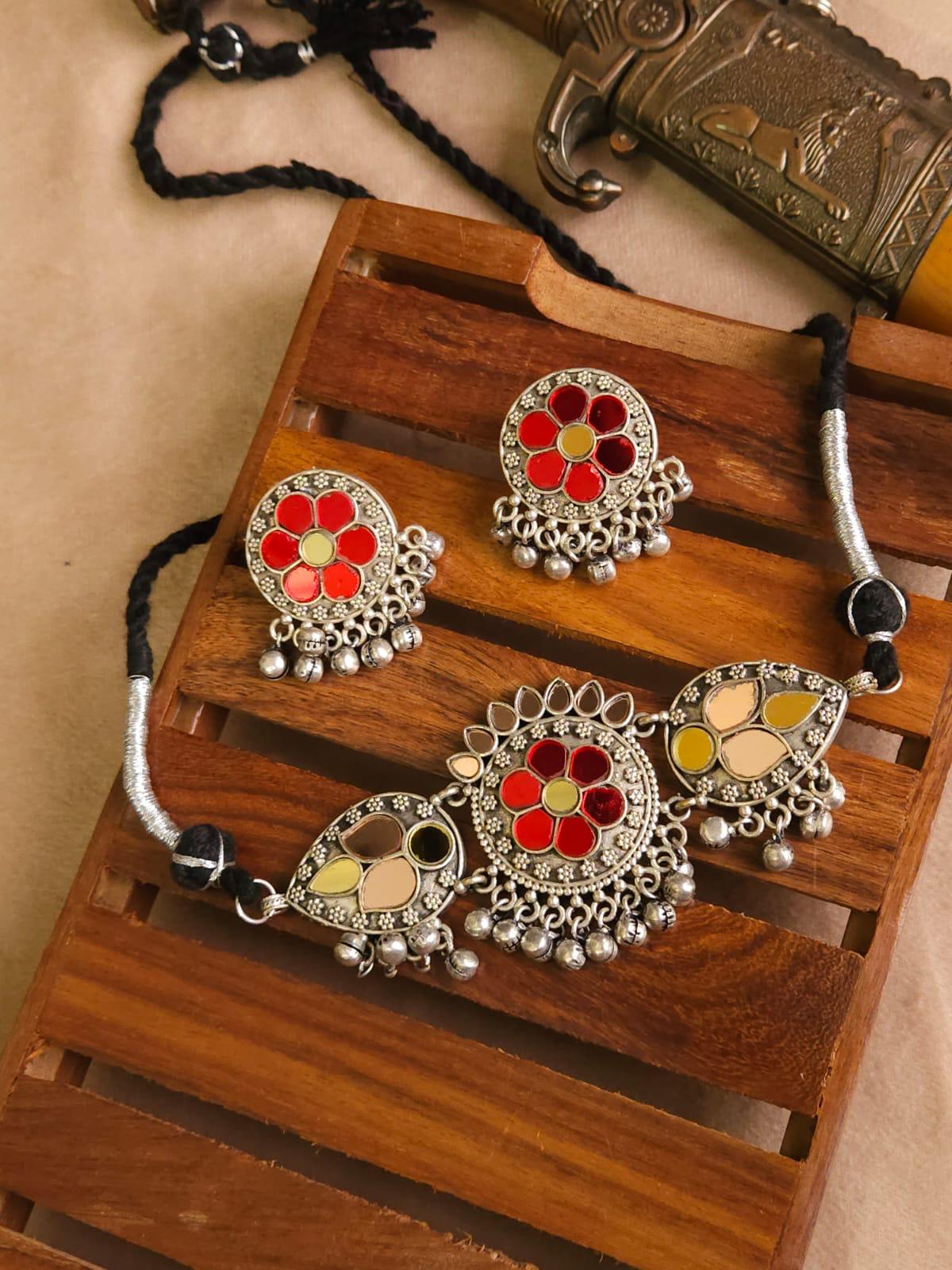 Alizeh Afghani Mirror work Choker Set