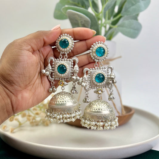 VJ4077-Premium Long Jhumka with Stone Work