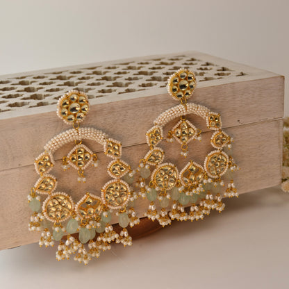 VAKJ008-Kundan oversize Earring