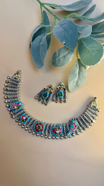 Gulaab Kundan Fusion Necklace Set - 3