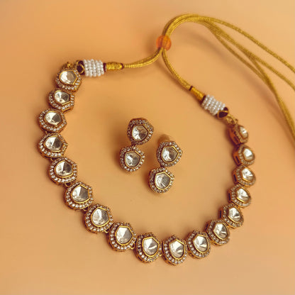 Aamna Victorian Doublet Polki Necklace Set