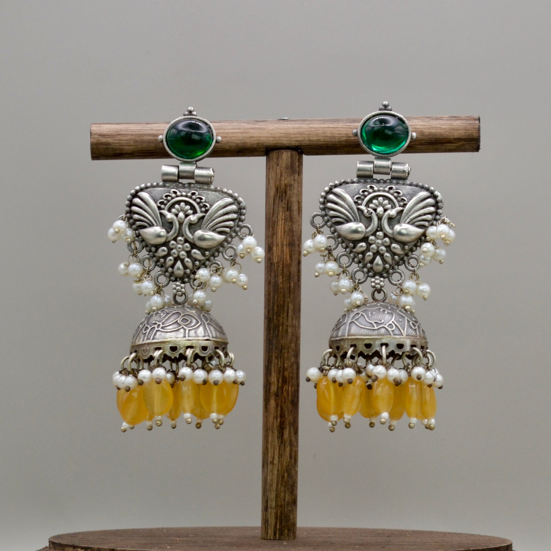 VJ4064-Tribal Silver Jhumka