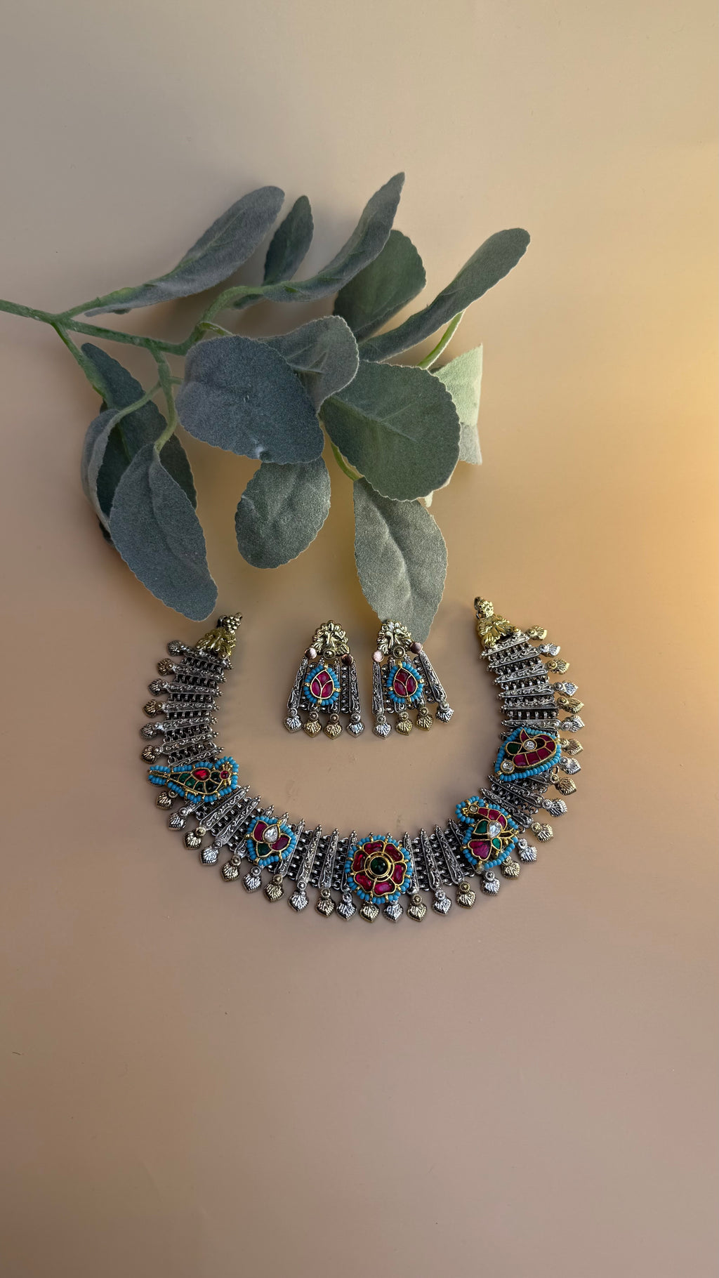 Gulaab Kundan Fusion Necklace Set - 2