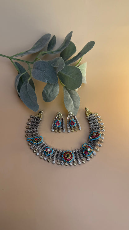 Gulaab Kundan Fusion Necklace Set - 2