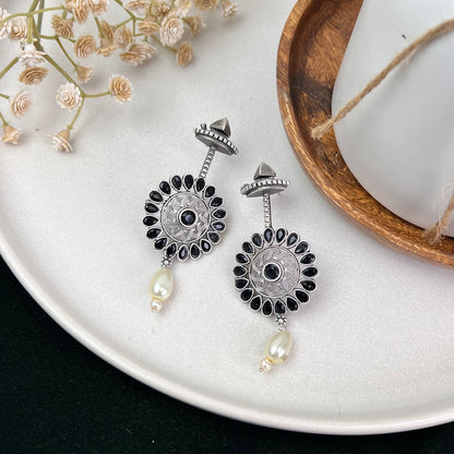 VJ4052-Round Earring with Stone work