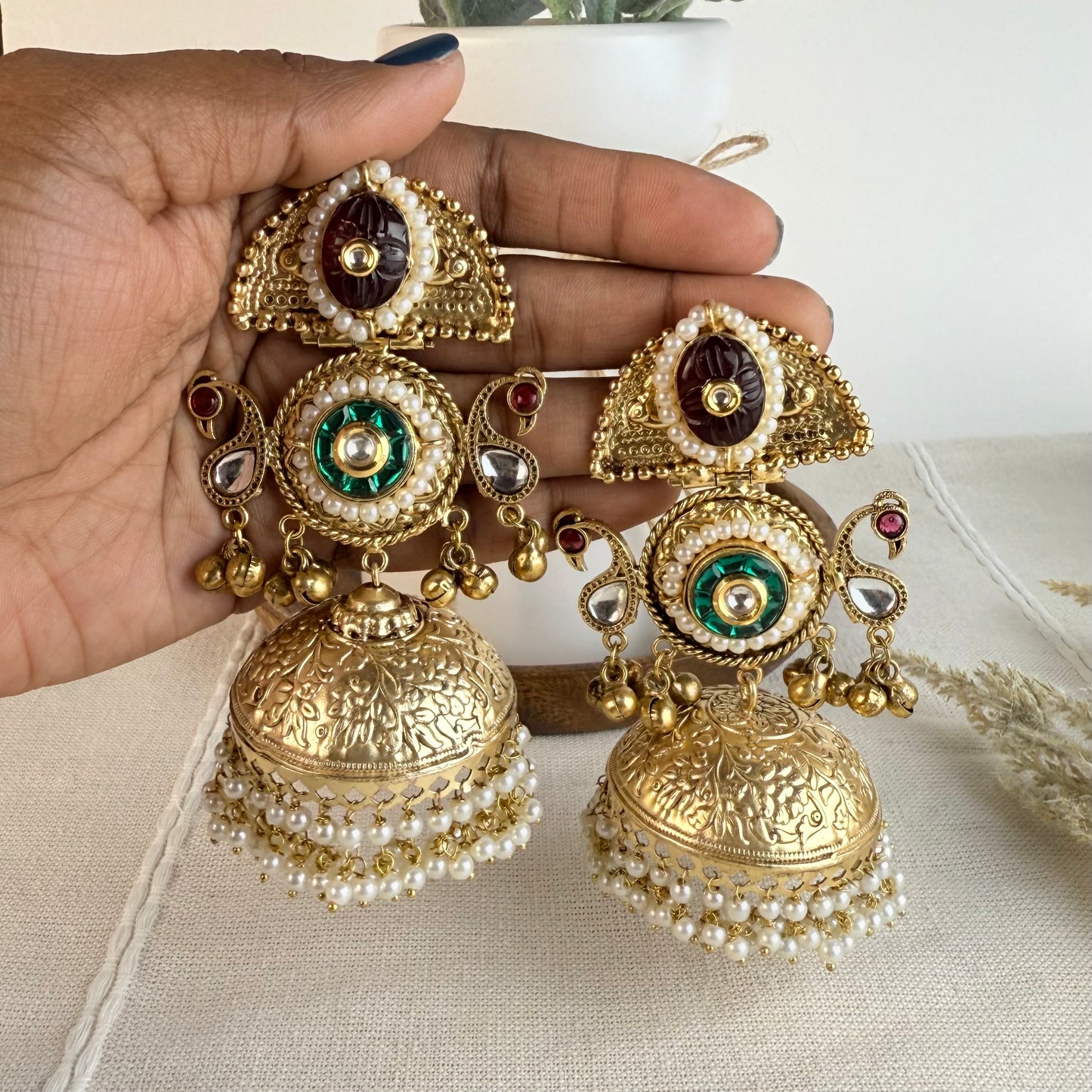 Amaira Kundan Fusion Jhumka