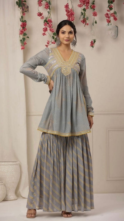 VAM2006-Designer Chinon Sharara Set