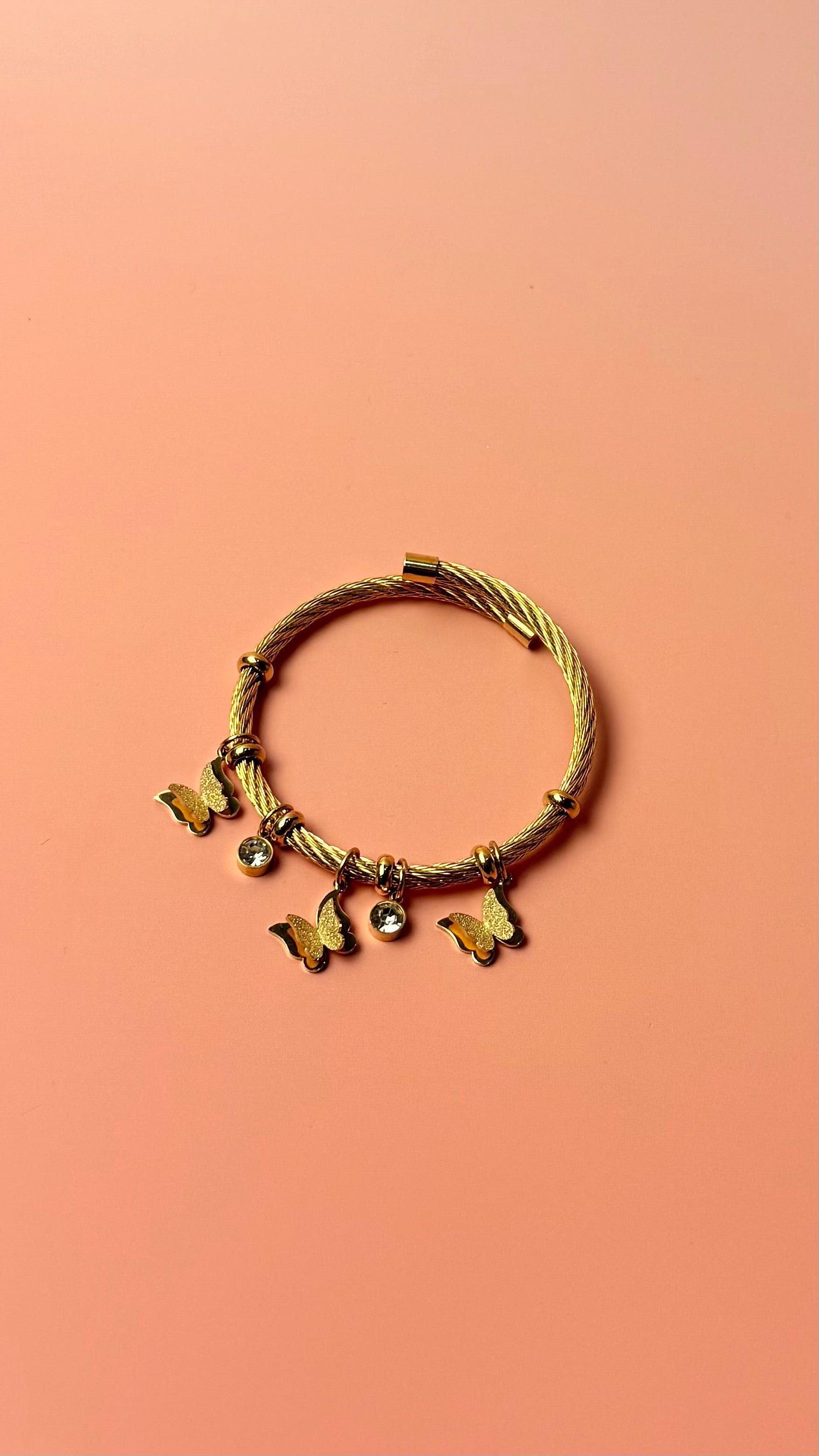 Butterfly bracelet with Charms