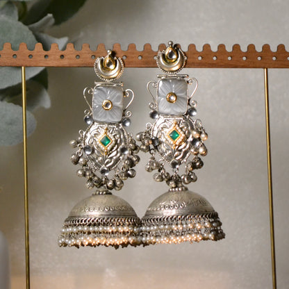 VJS5015-Silver Long Jhumka