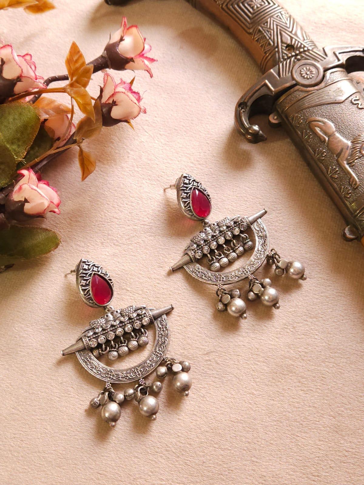 Sarika Silver Look-alike Earring