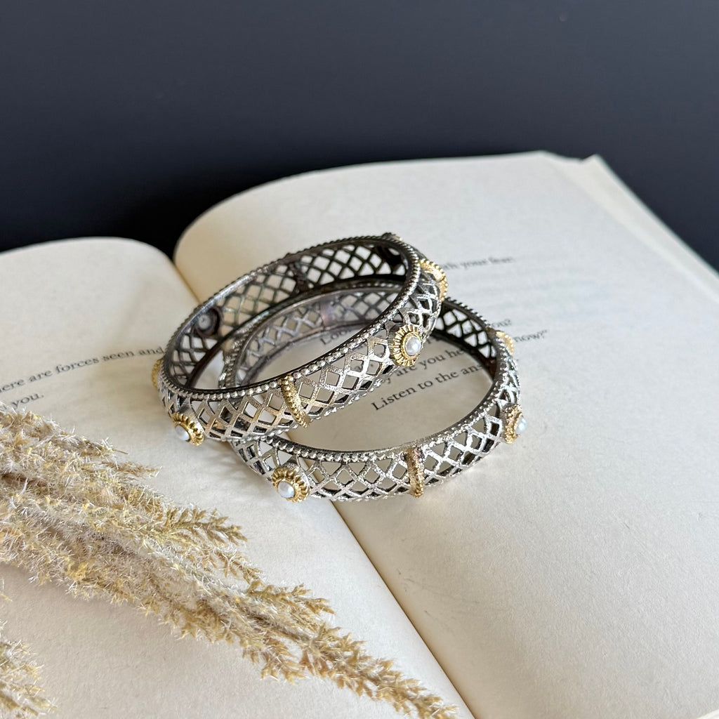 Dual Tone Kundan 2.4 size Kada set of 2