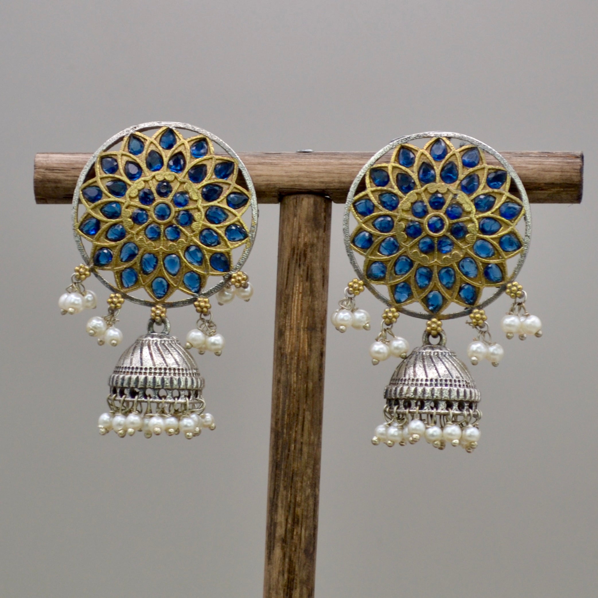 VJ4068-Medium Size Mandala Stud Jhumkis