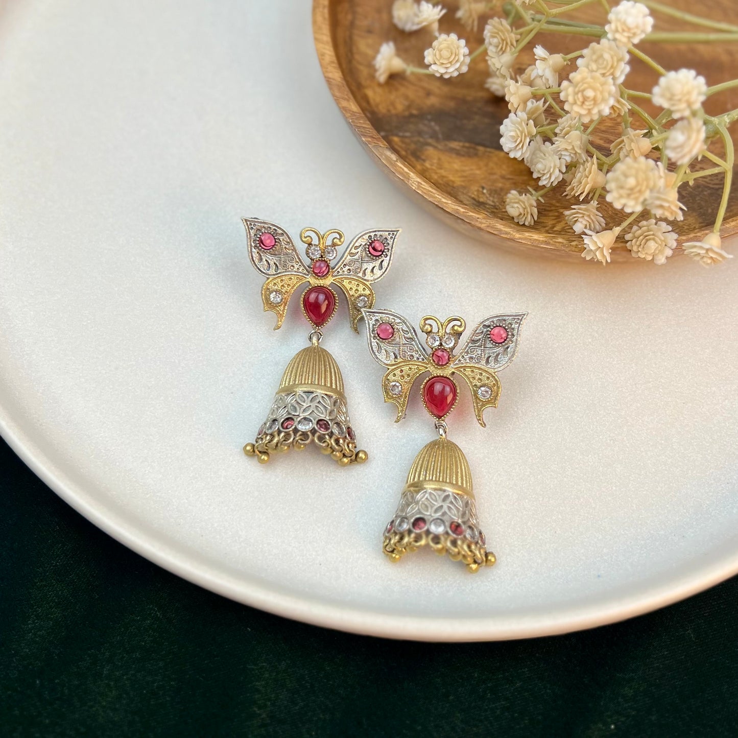 VJ4085-Butter fly Half Jhumka Earring