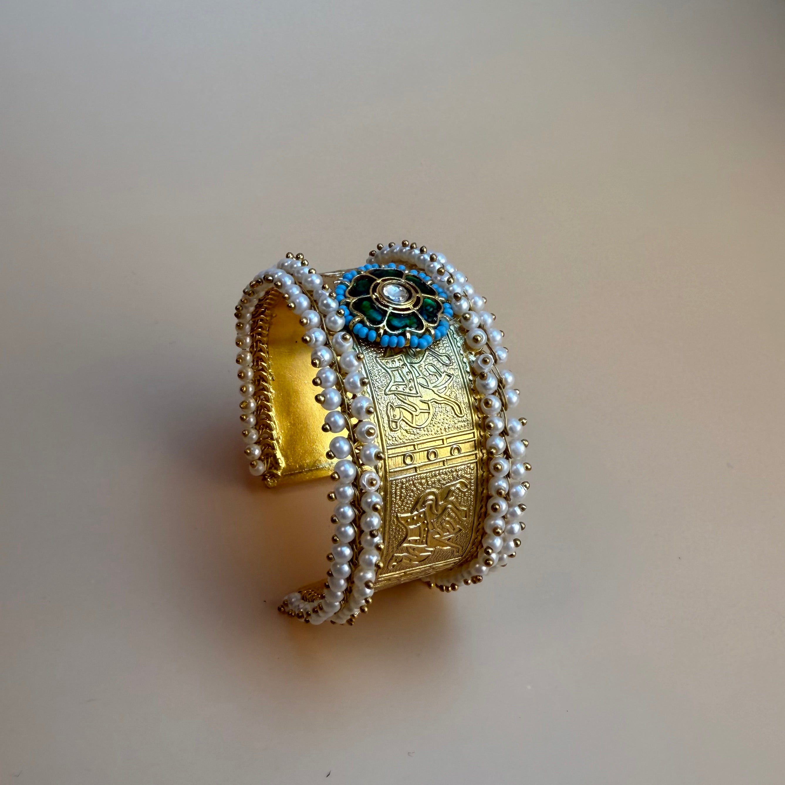Gold Kundan fusion Bracelet - 5