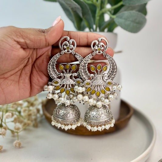 VJ4063-Silver Replica Jhumka