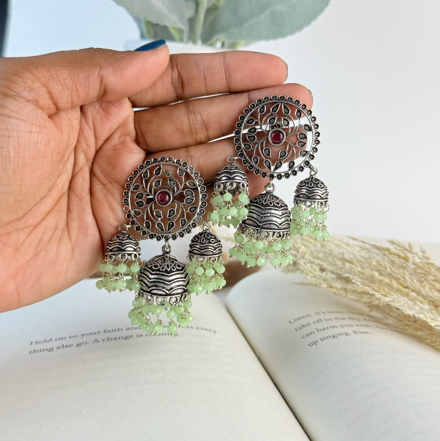 Ruby Jhumka Earrings