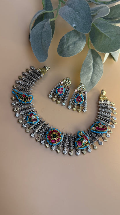 Gulaab Kundan Fusion Necklace Set - 2