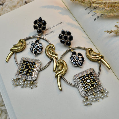 VJ4084-Boho Bird Stone Earrings