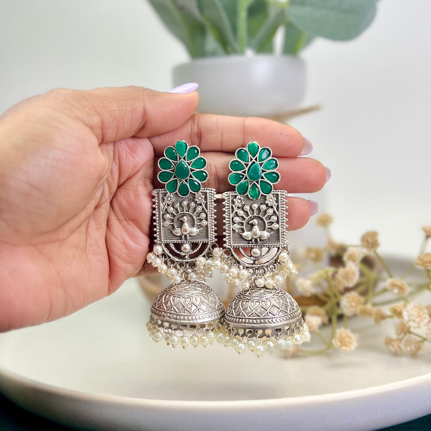 VJ4020-Flower Mor Jhumki