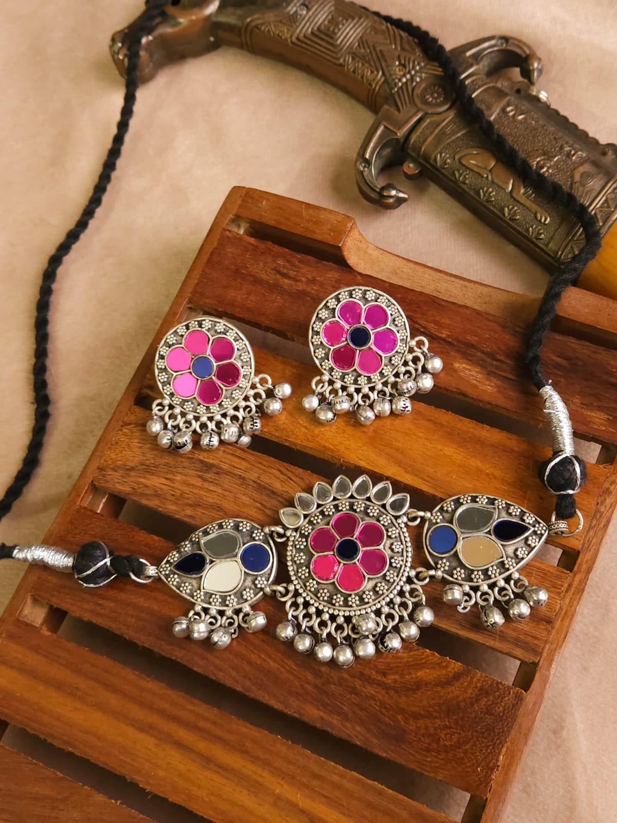 Alizeh Afghani Mirror work Choker Set