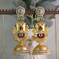 VJS5013-Gold Lotus Long Jhumka